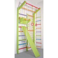 Drabinka gimnastyczna z siatką wspinaczkową 3E KOMBIK MAXI COLOR 6 sosna